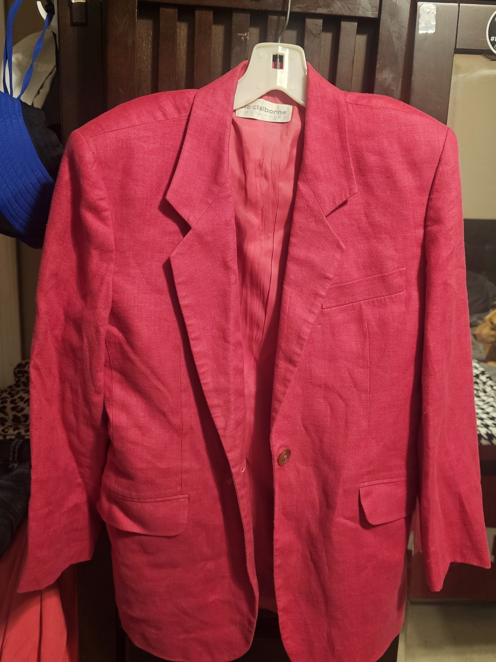Liz Claiborne Women's Pink Linen-Blend Blazer